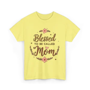Blessed Mom Heavy Cotton Tee, Gift for Mothers Day, Cute Mom T-Shirt, Casual Wear for Moms, Comfortable Cotton Top