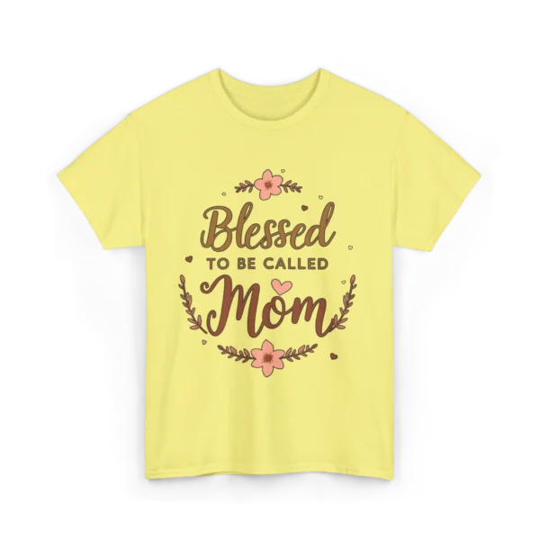 Blessed Mom Heavy Cotton Tee, Gift for Mothers Day, Cute Mom T-Shirt, Casual Wear for Moms, Comfortable Cotton Top